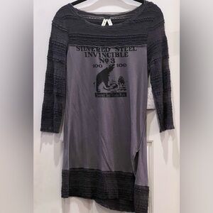 Free People..NWT…Graphic 3/4 Sleeve Top